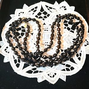 Miriam Haskell Black Glass Necklace
